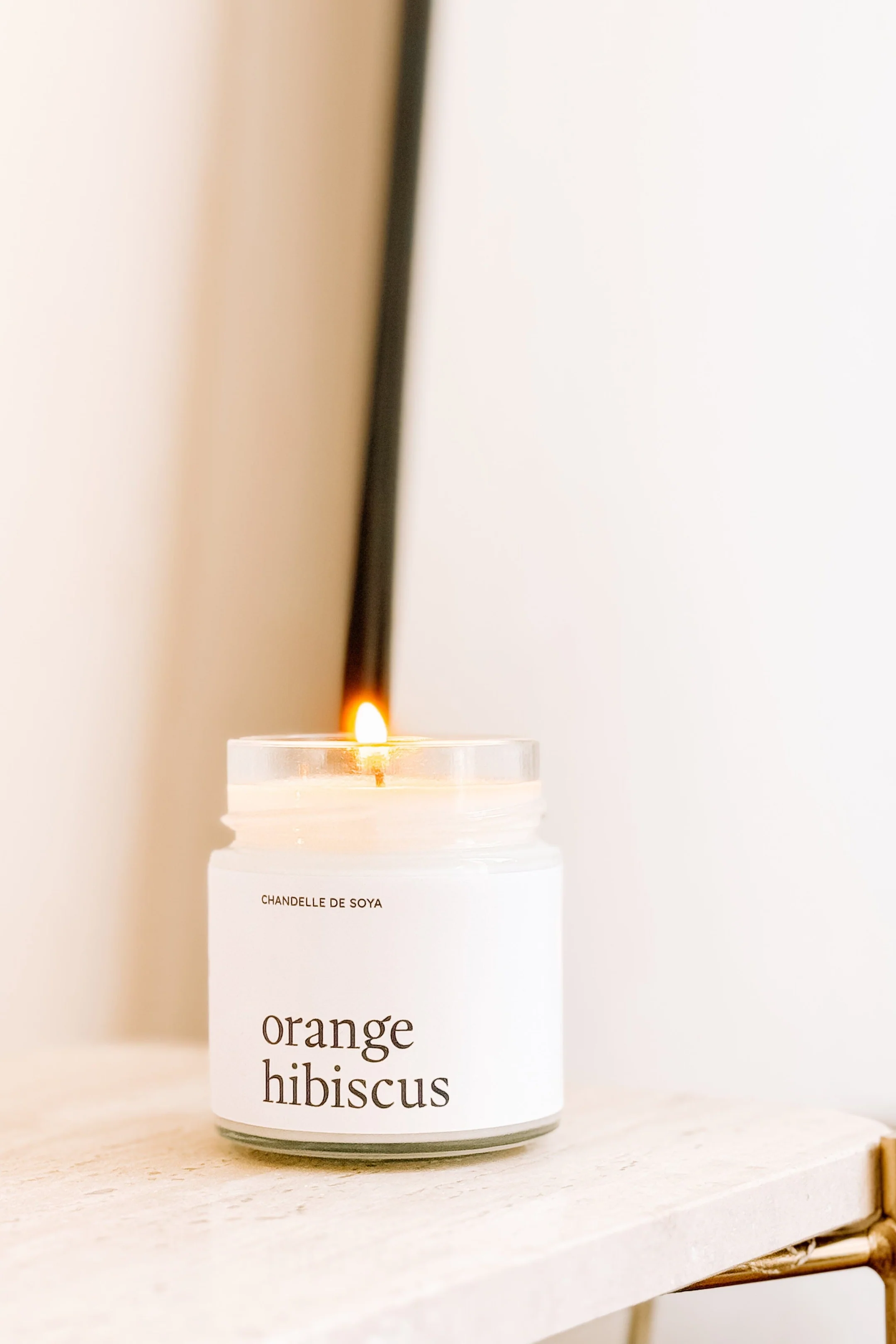 Chandelle de soya - Orange hibiscus