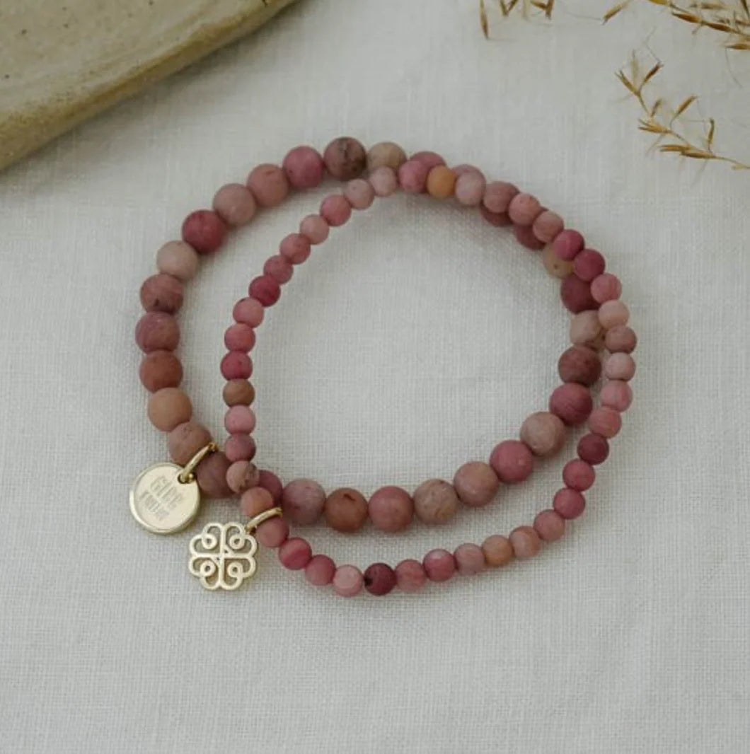 Bracelet Stackem Up Rhodonite rose - Or