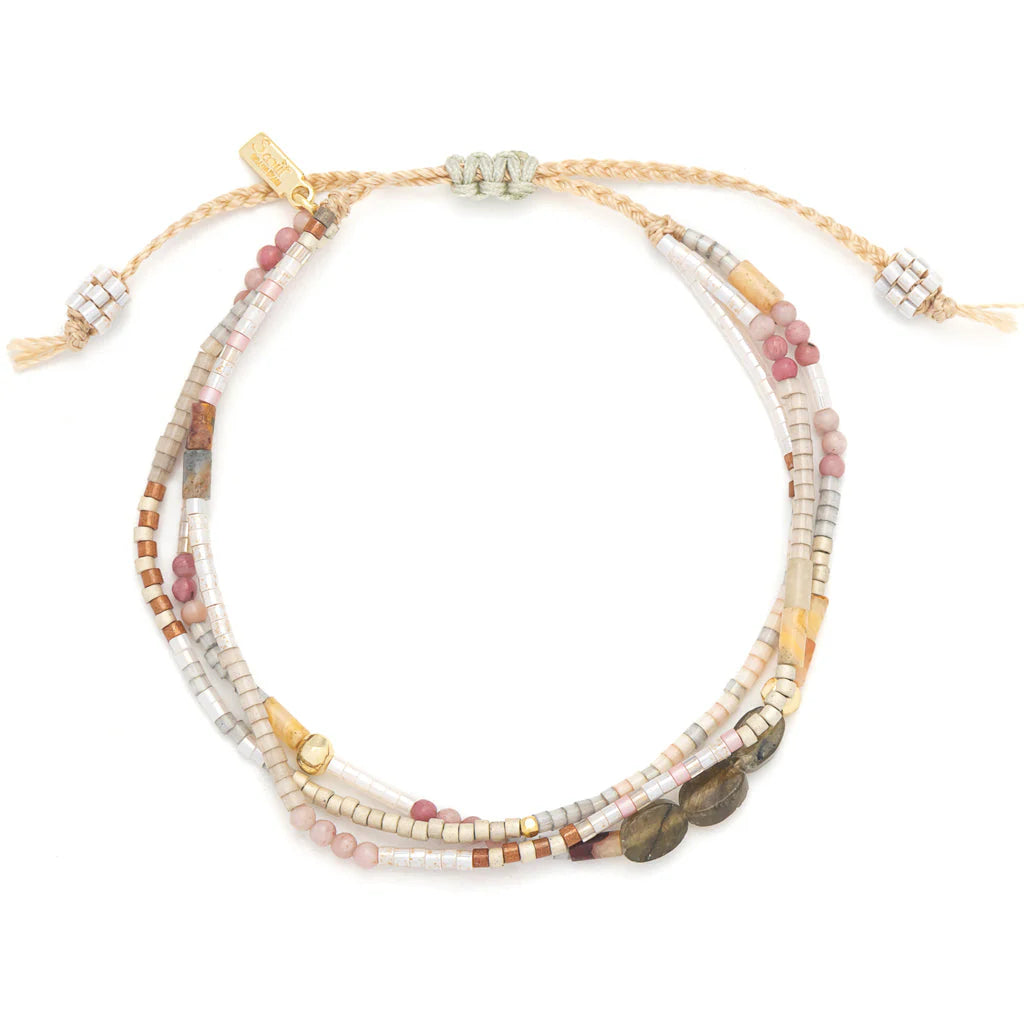 Bracelet mixed media Labradorite (magie) - Or