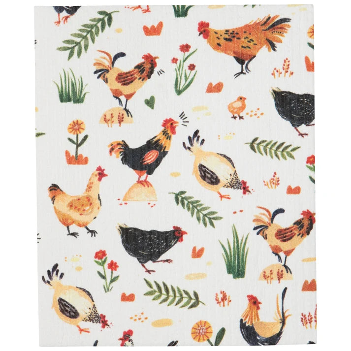 Rouleau d'essuie-tout réutilisable - Poules