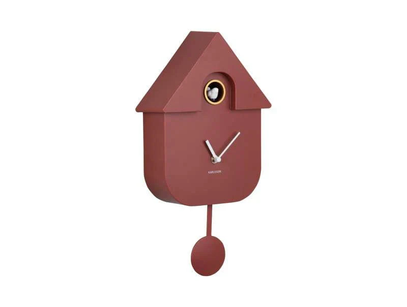 Horloge coucou moderne - Rouge ocre