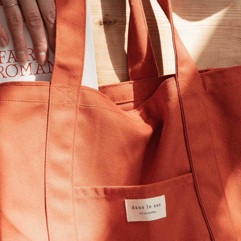 Fourre-tout en canevas - Rouge orange