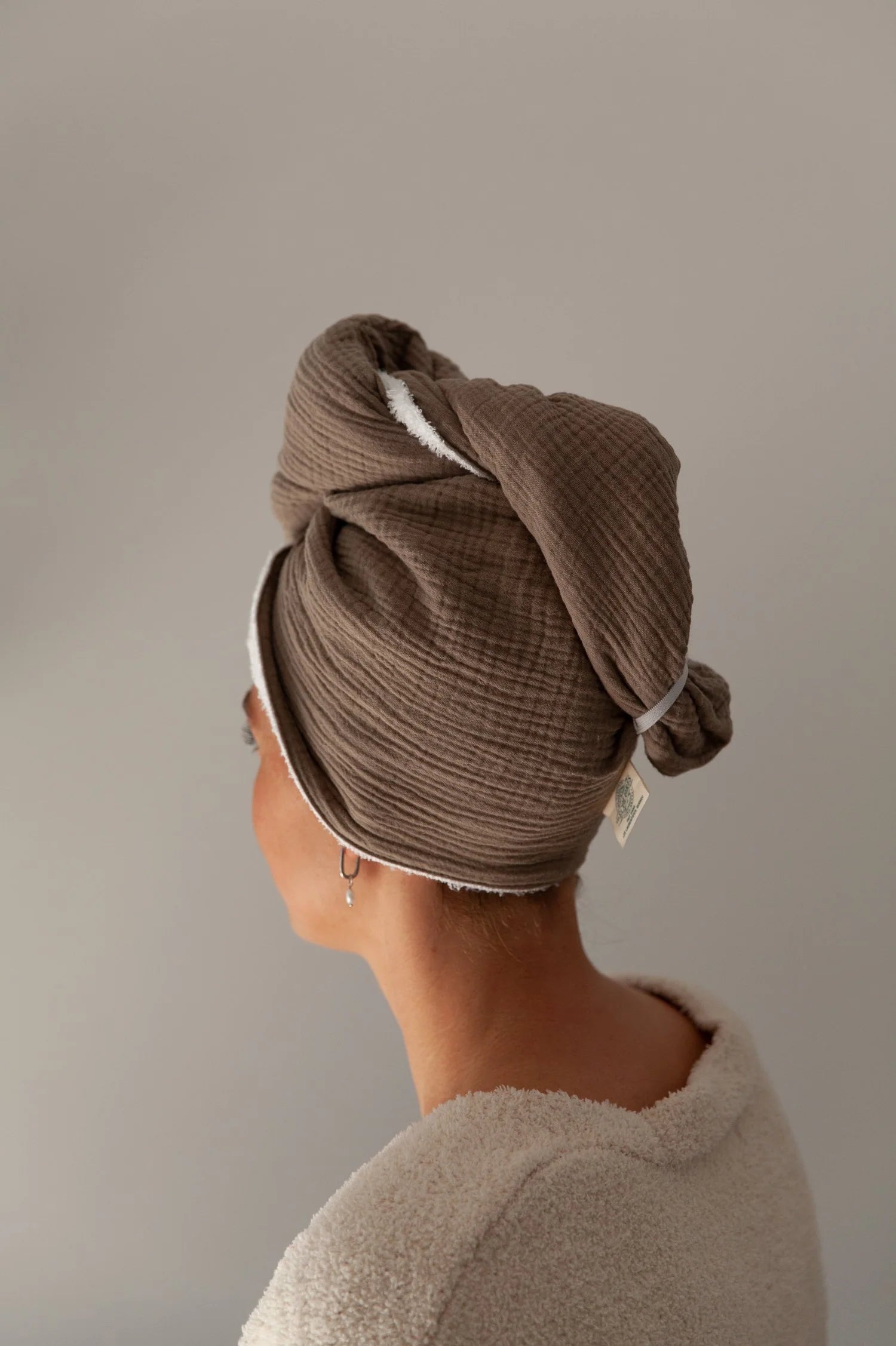 Serviette à cheveux - Gaufré Sauge
