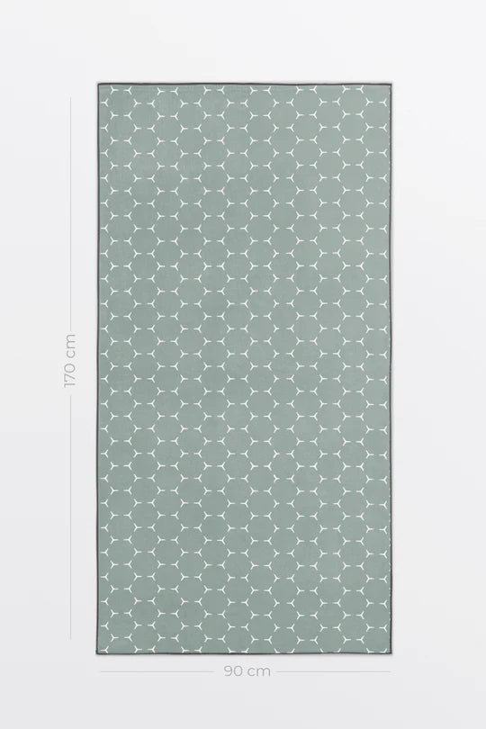 Serviette de bain en microfibre gaufrée - Marguerite en brise sauge