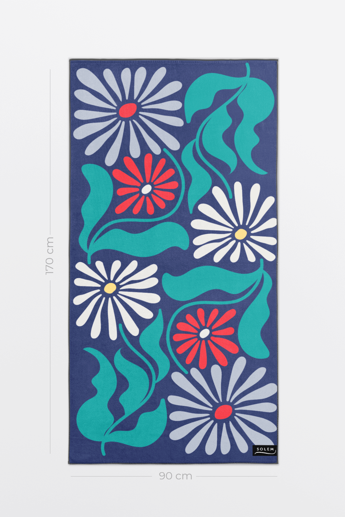 Serviette de plage en microfibre XL - Rétro bloom