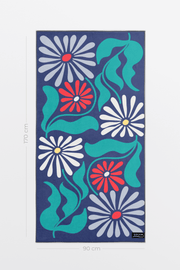 Serviette de plage en microfibre XL - Rétro bloom